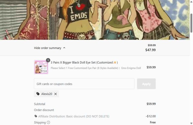 EYEVOS checkout page showing EYEVOS discount code box | Screenshot taken by SimplyCodes community member on Aug 22, 2025