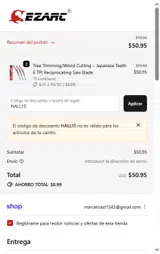EZARC Tools coupon verification screenshot