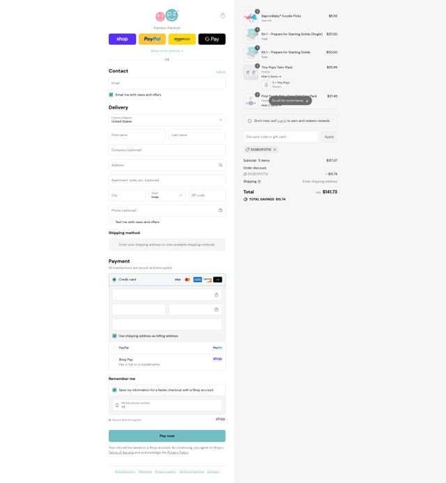 Ezpz checkout page showing Ezpz discount code box | Screenshot taken by SimplyCodes community member on Sep 7, 2025
