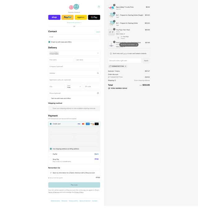 Ezpz checkout page showing Ezpz discount code box | Screenshot taken by SimplyCodes community member on Sep 7, 2025