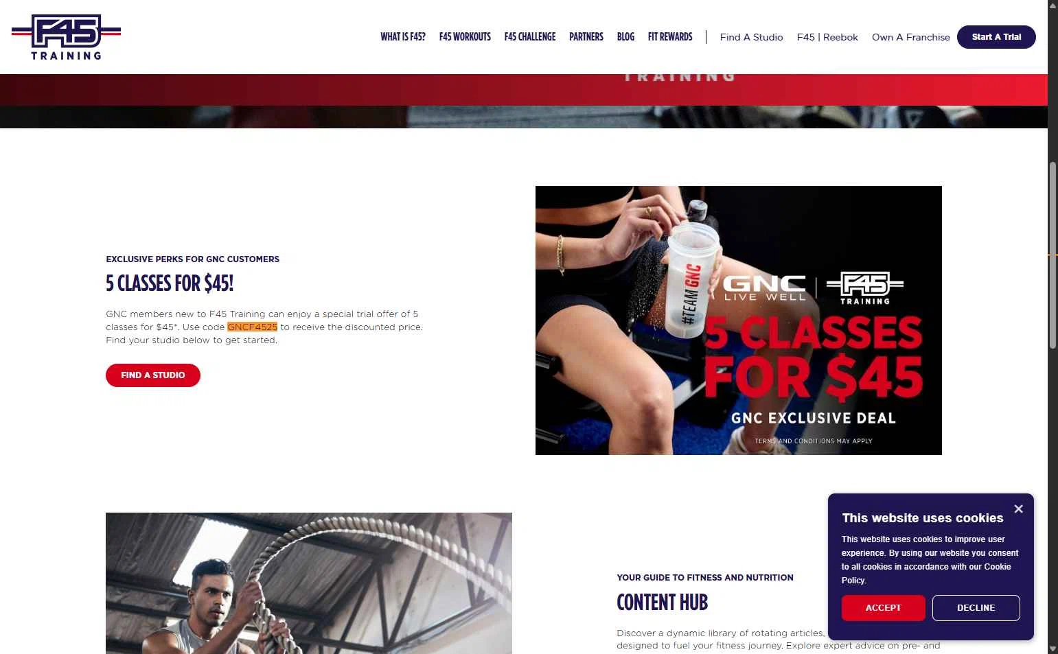 F45 Training checkout page showing F45 Training promo code box | Screenshot taken by SimplyCodes community member on Jan 24, 2026