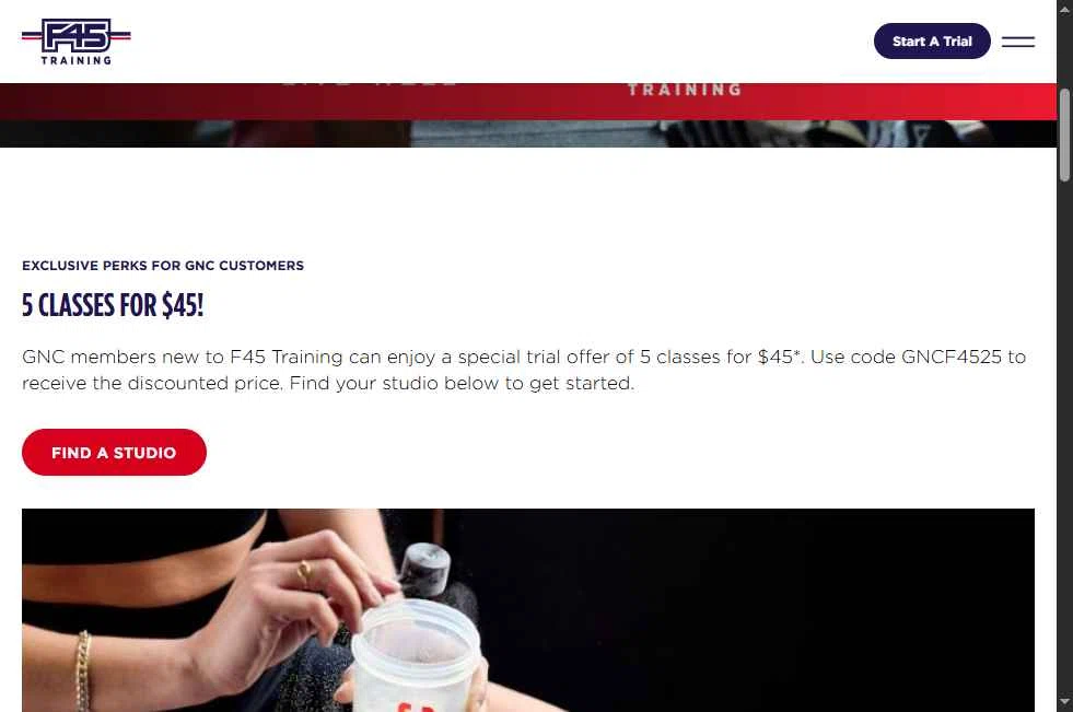 F45 Training checkout page showing F45 Training promo code box | Screenshot taken by SimplyCodes community member on Dec 26, 2025