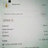 SALE coupon verification screenshot