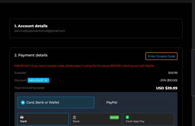 FaderPro checkout page showing FaderPro promo code box | Screenshot taken by SimplyCodes community member on Apr 23, 2025