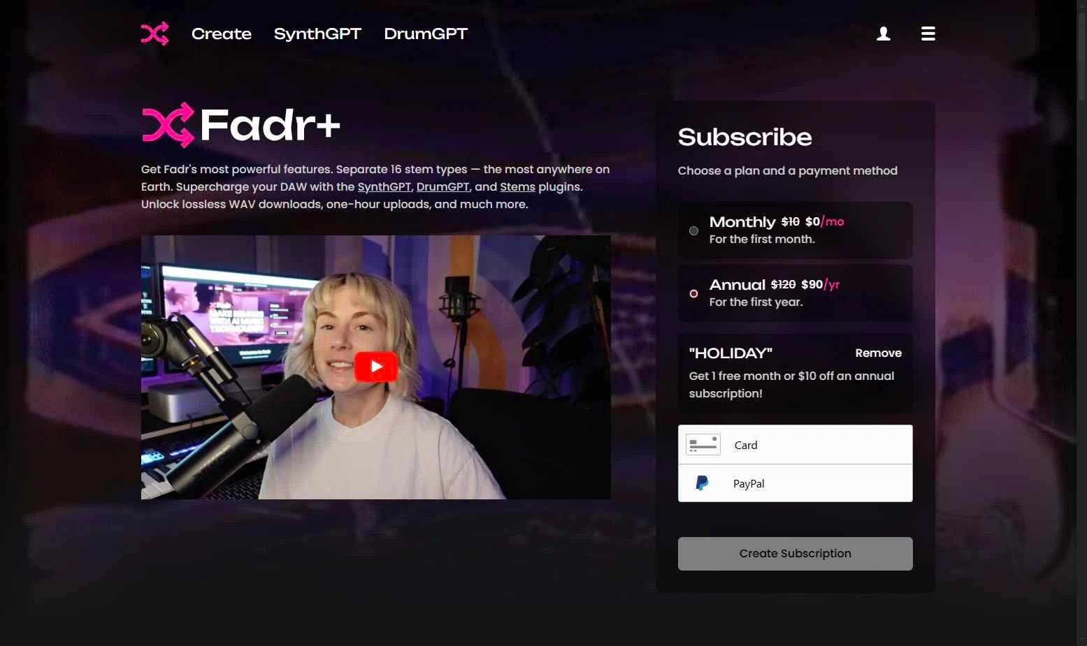 Fadr checkout page showing Fadr promo code box | Screenshot taken by SimplyCodes community member on Jan 31, 2026