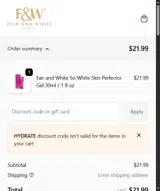 HYDRATE coupon verification screenshot
