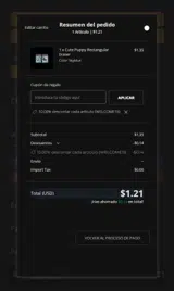 welcome15 coupon verification screenshot