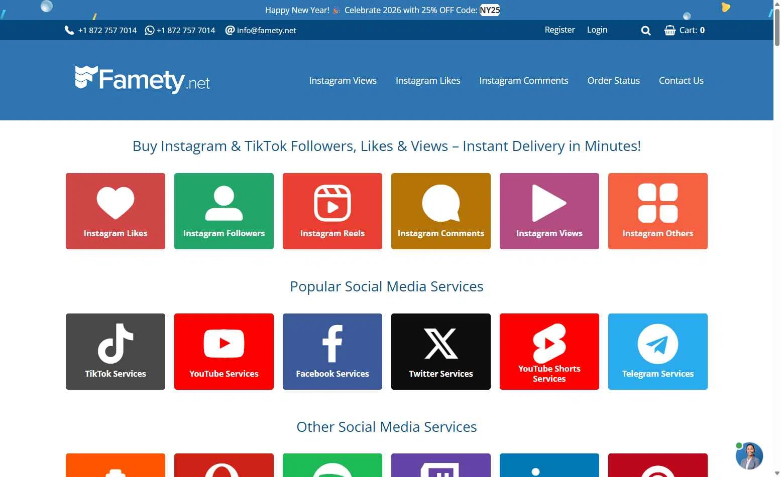 Famety checkout page showing Famety coupon code box | Screenshot taken by SimplyCodes community member on Dec 26, 2025