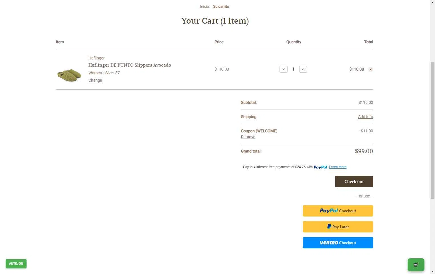Family Footwear Center checkout page showing Family Footwear Center promo code box | Screenshot taken by SimplyCodes community member on Nov 19, 2025