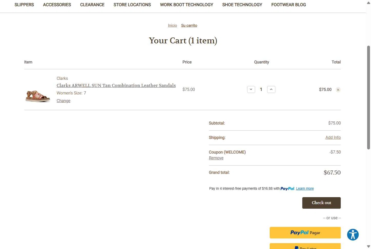 Family Footwear Center checkout page showing Family Footwear Center promo code box | Screenshot taken by SimplyCodes community member on Feb 14, 2026