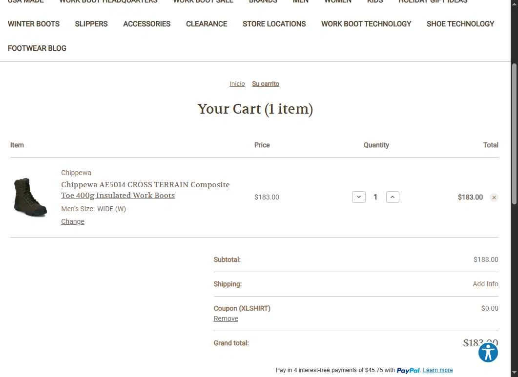 Family Footwear Center checkout page showing Family Footwear Center promo code box | Screenshot taken by SimplyCodes community member on Jan 2, 2026