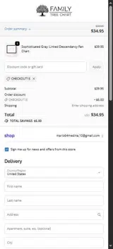 CHECKOUT15 coupon verification screenshot