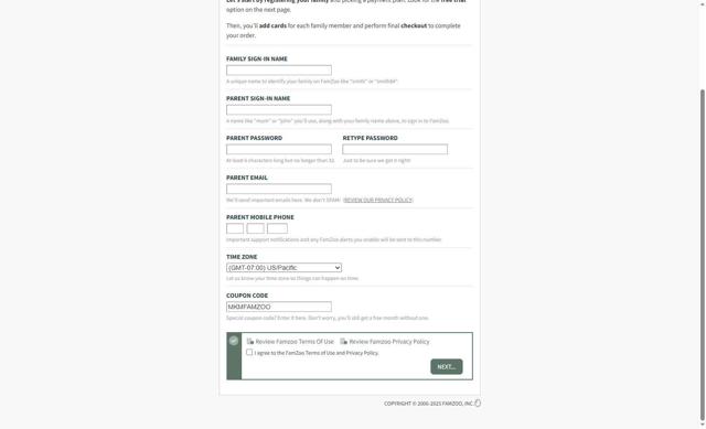 FamZoo checkout page showing FamZoo coupon code box | Screenshot taken by SimplyCodes community member on Apr 29, 2025