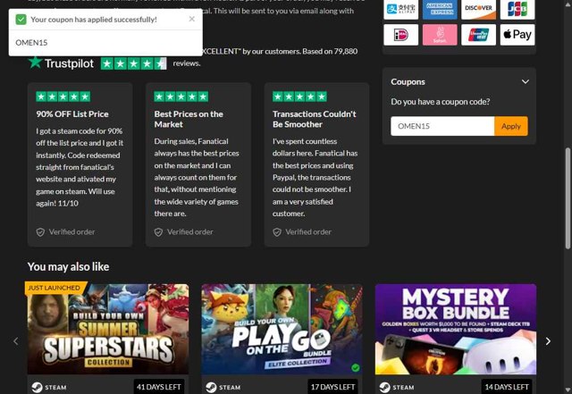 Fanatical checkout page showing Fanatical promo code box | Screenshot taken by SimplyCodes community member on Aug 19, 2025