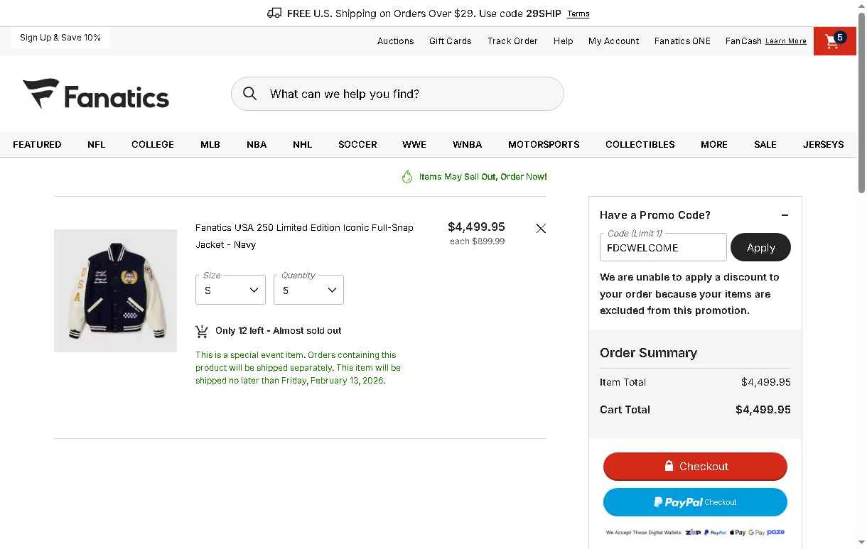 Fanatics Promo Codes - 10% Off (13 Verified) Feb 2026