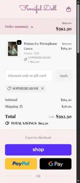 sophiebearose coupon verification screenshot