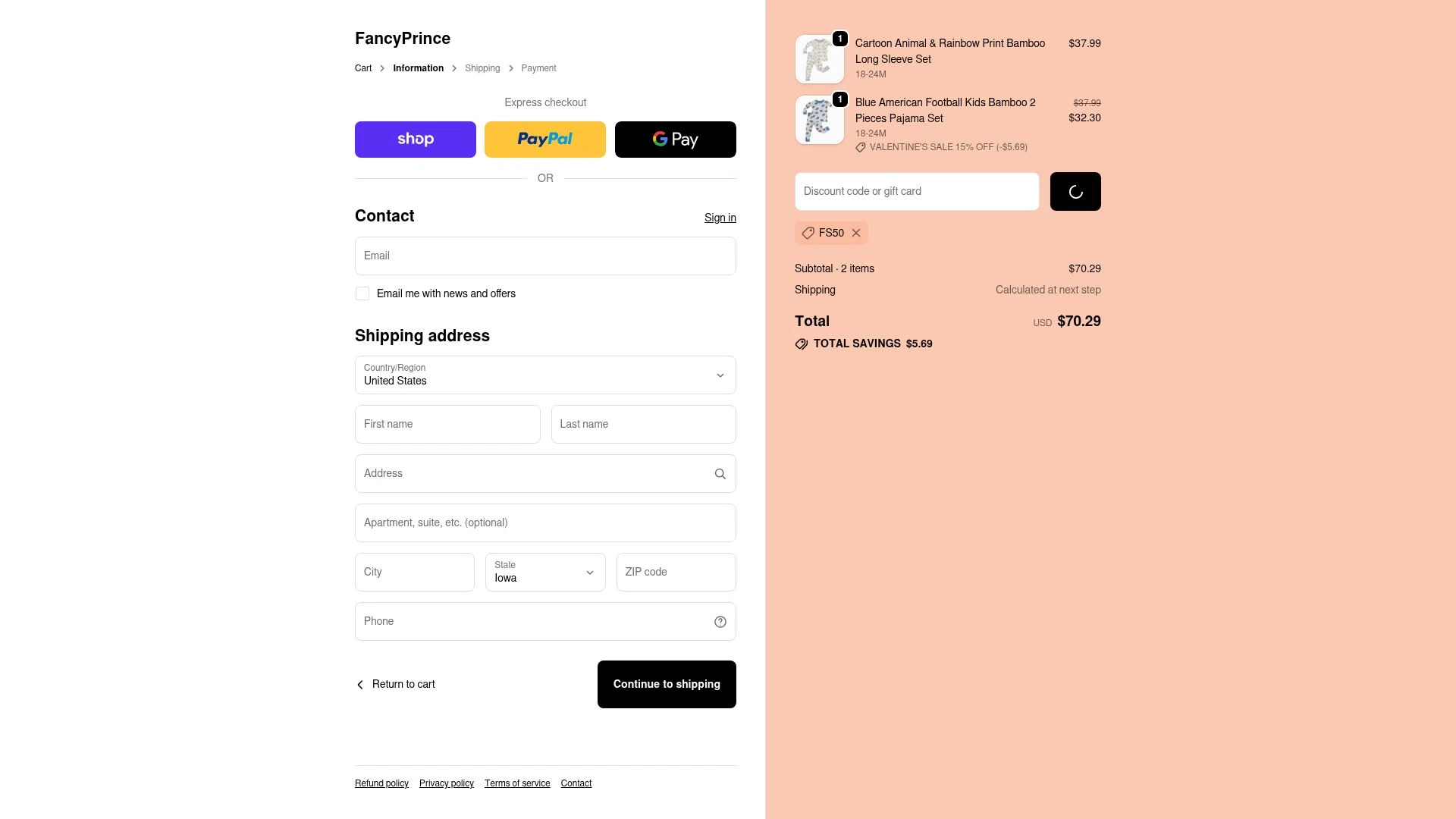 FancyPrince checkout page showing FancyPrince promo code box | Screenshot taken by SimplyCodes community member on Dec 28, 2025