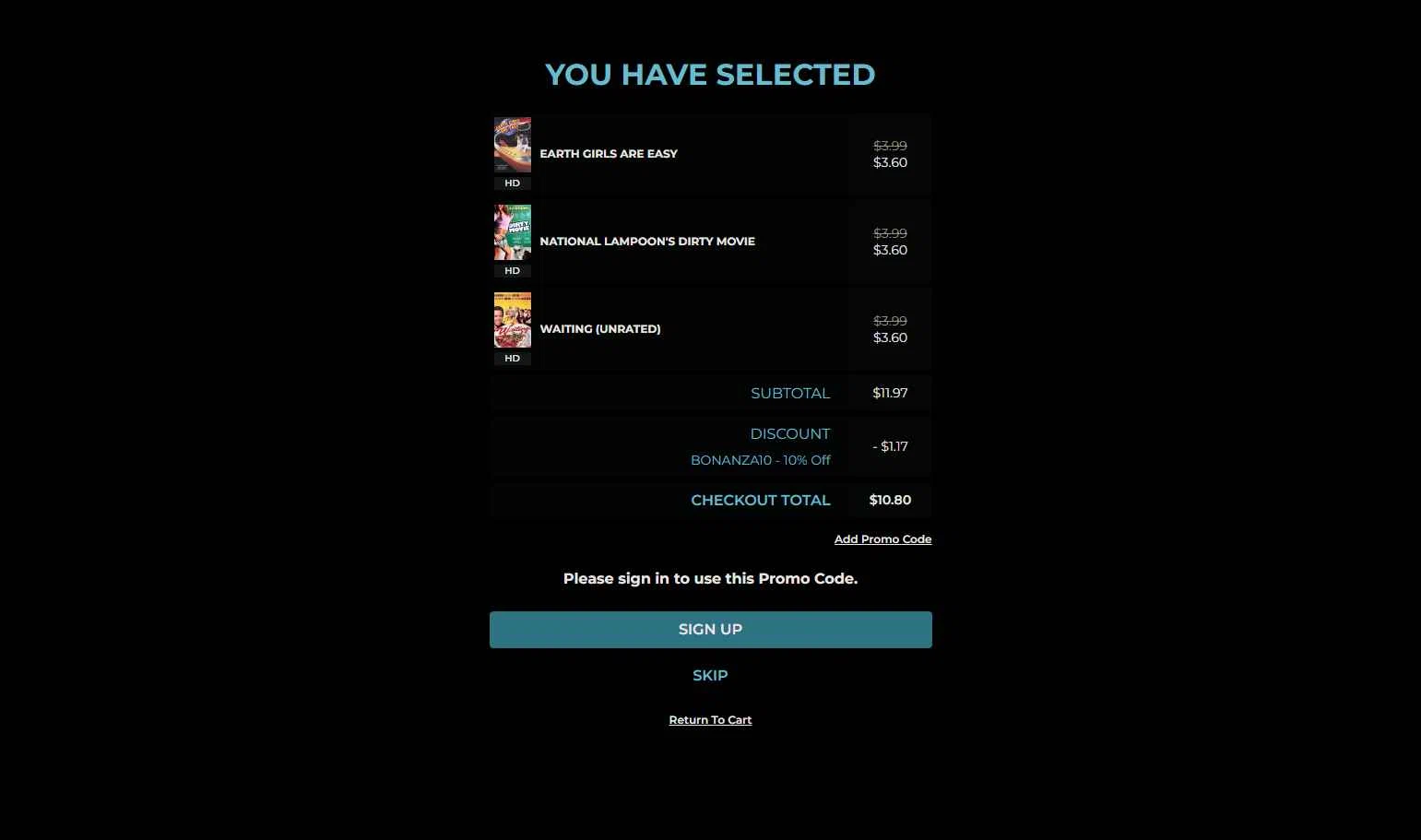 FanFlix checkout page showing FanFlix promo code box | Screenshot taken by SimplyCodes community member on Feb 9, 2026