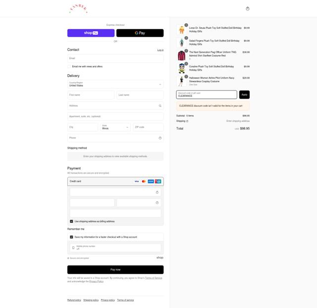 Fanrek checkout page showing Fanrek discount code box | Screenshot taken by SimplyCodes community member on Jun 20, 2025