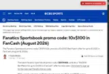 CBS Sports - Fantasy Football coupon verification screenshot