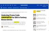 CBS Sports - Fantasy Football coupon verification screenshot