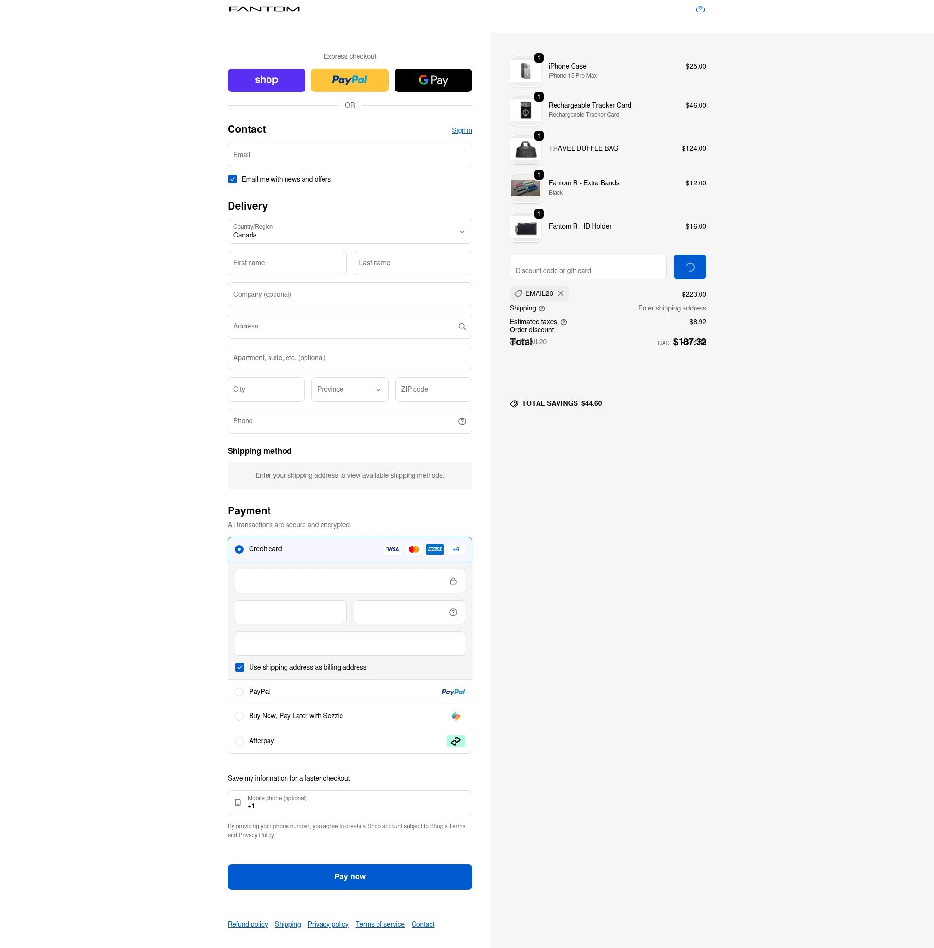 Fantom Wallet checkout page showing Fantom Wallet discount code box | Screenshot taken by SimplyCodes community member on Feb 7, 2026