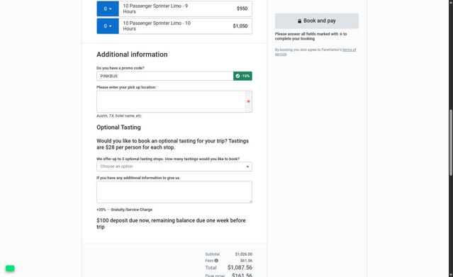FareHarbor checkout page showing FareHarbor promo code box | Screenshot taken by SimplyCodes community member on Aug 26, 2025