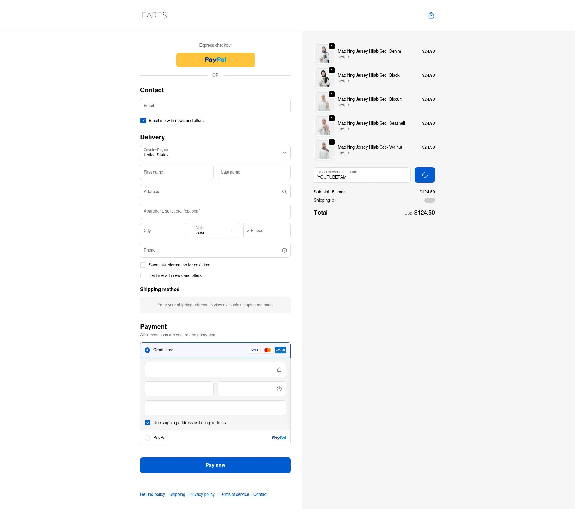 FARES checkout page showing FARES discount code box | Screenshot taken by SimplyCodes community member on Feb 18, 2026