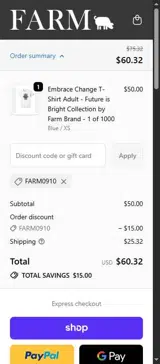 FARM0910 coupon verification screenshot