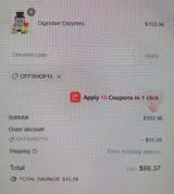 OFFSHOP15 coupon verification screenshot