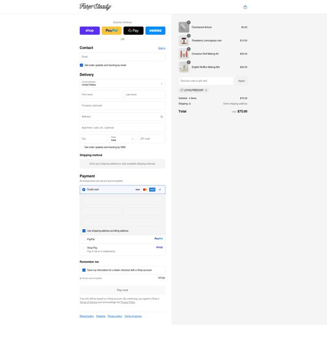 FarmSteady checkout page showing FarmSteady promo code box | Screenshot taken by SimplyCodes community member on Sep 13, 2025