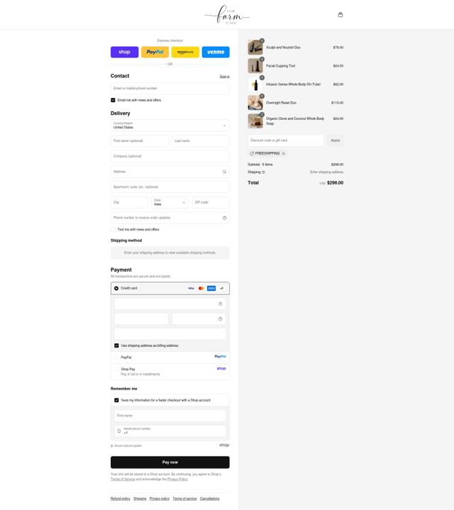 Farm to Skin checkout page showing Farm to Skin coupon code box | Screenshot taken by SimplyCodes community member on Sep 12, 2025