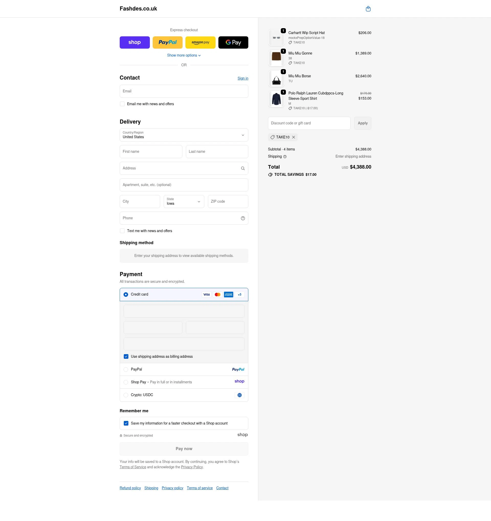 Fashdes checkout page showing Fashdes coupon code box | Screenshot taken by SimplyCodes community member on Nov 23, 2025