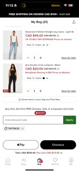 Fashion Nova coupon verification screenshot