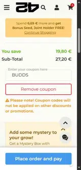 Fast Buds coupon verification screenshot