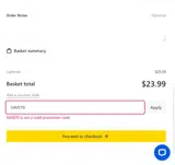 SAVE70 coupon verification screenshot