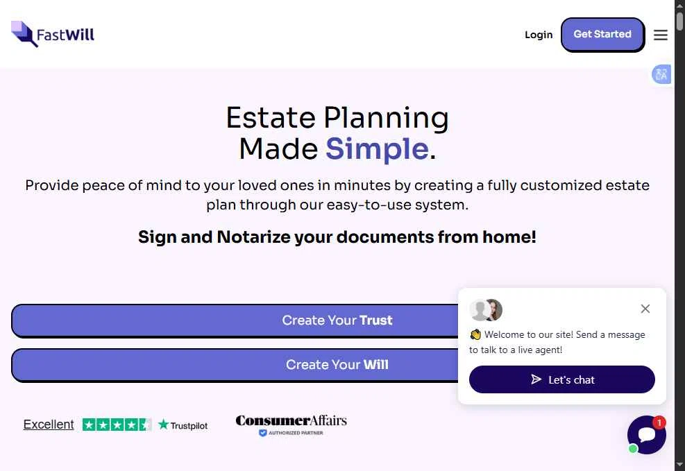 FastWill checkout page showing FastWill promo code box | Screenshot taken by SimplyCodes community member on Nov 26, 2025