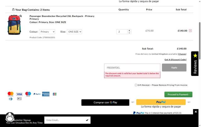Fat Buddha Store checkout page showing Fat Buddha Store discount code box | Screenshot taken by SimplyCodes community member on Jul 19, 2025