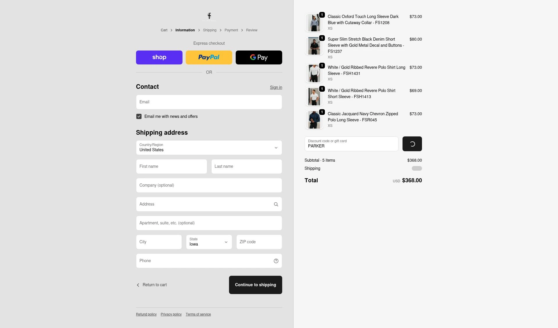 Father Sons checkout page showing Father Sons discount code box | Screenshot taken by SimplyCodes community member on Feb 17, 2026