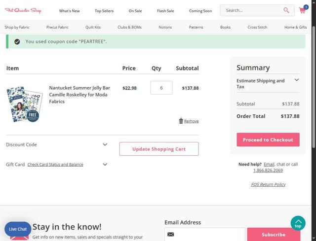 Fat Quarter Shop checkout page showing Fat Quarter Shop discount code box | Screenshot taken by SimplyCodes community member on Sep 9, 2025