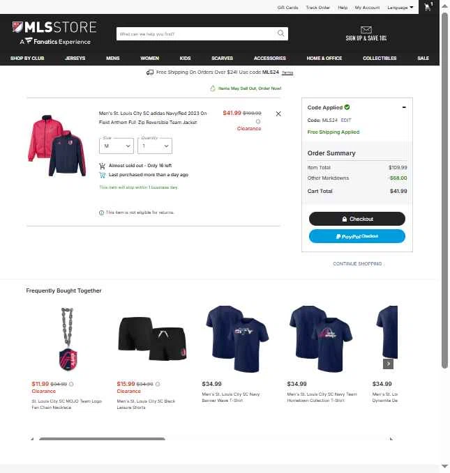 FC Dallas checkout page showing FC Dallas promo code box | Screenshot taken by SimplyCodes community member on Feb 6, 2026