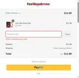 Feel Good Store coupon verification screenshot