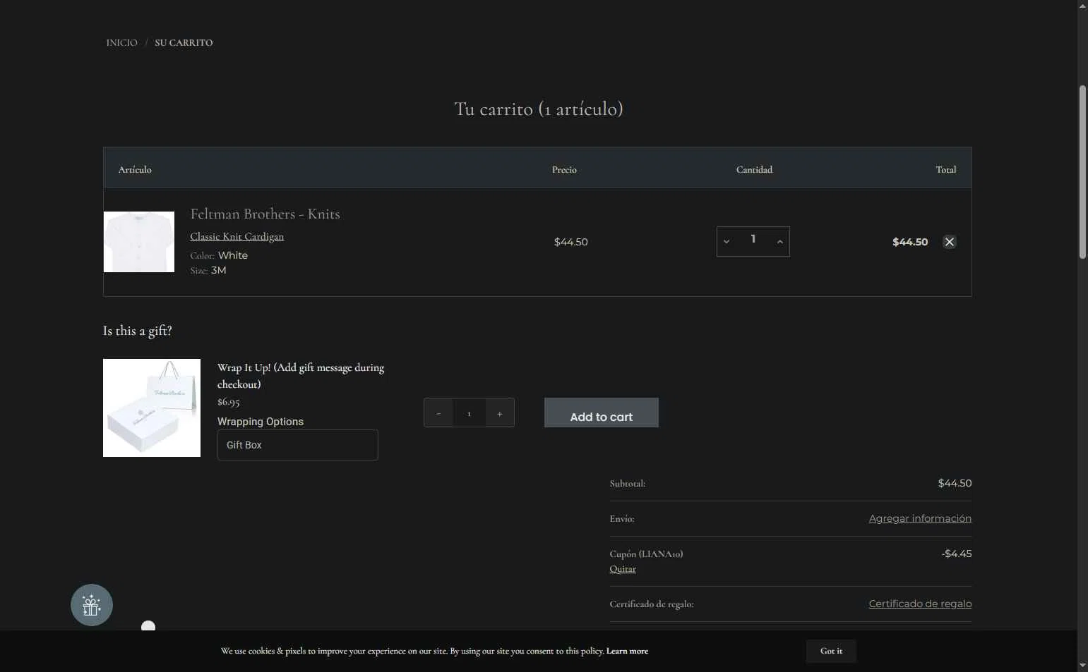 Feltman Brothers checkout page showing Feltman Brothers promo code box | Screenshot taken by SimplyCodes community member on Dec 5, 2025