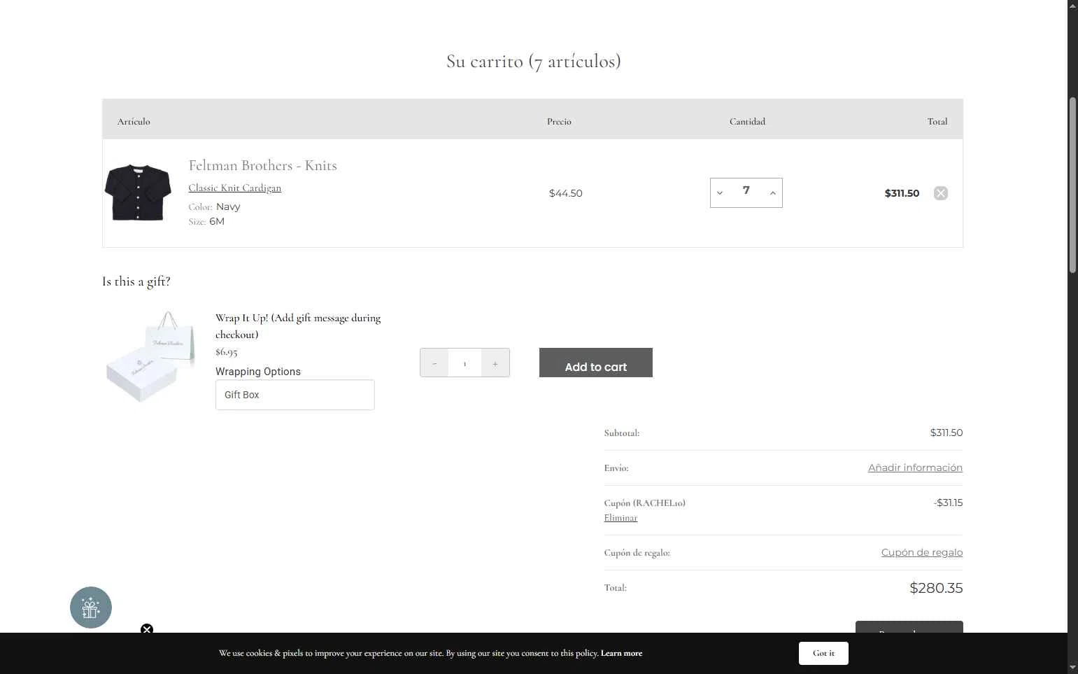 Feltman Brothers checkout page showing Feltman Brothers promo code box | Screenshot taken by SimplyCodes community member on Dec 5, 2025