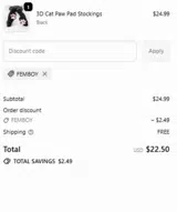 FEMBOY coupon verification screenshot