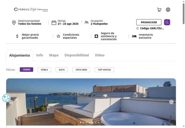 Fergus Hotels checkout page showing Fergus Hotels promo code box | Screenshot taken by SimplyCodes community member on Aug 21, 2025