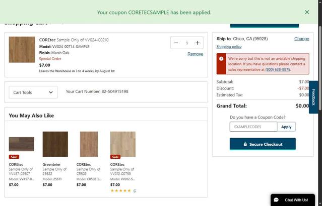 Ferguson Home checkout page showing Ferguson Home promo code box | Screenshot taken by SimplyCodes community member on Jul 5, 2025
