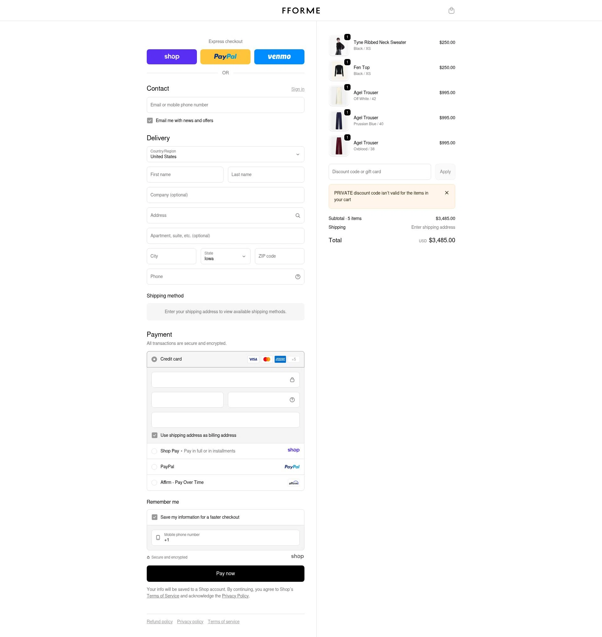 FFORME checkout page showing FFORME promo code box | Screenshot taken by SimplyCodes community member on Dec 24, 2025
