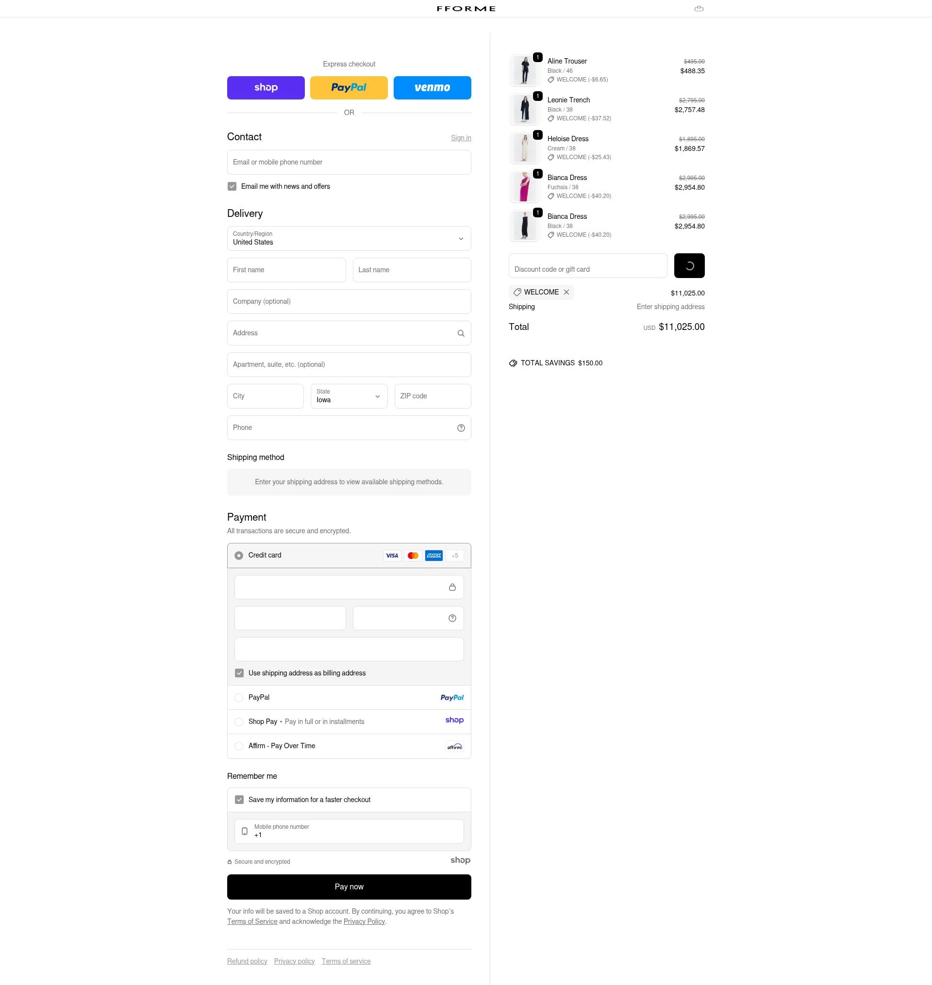 FFORME checkout page showing FFORME promo code box | Screenshot taken by SimplyCodes community member on Dec 17, 2025
