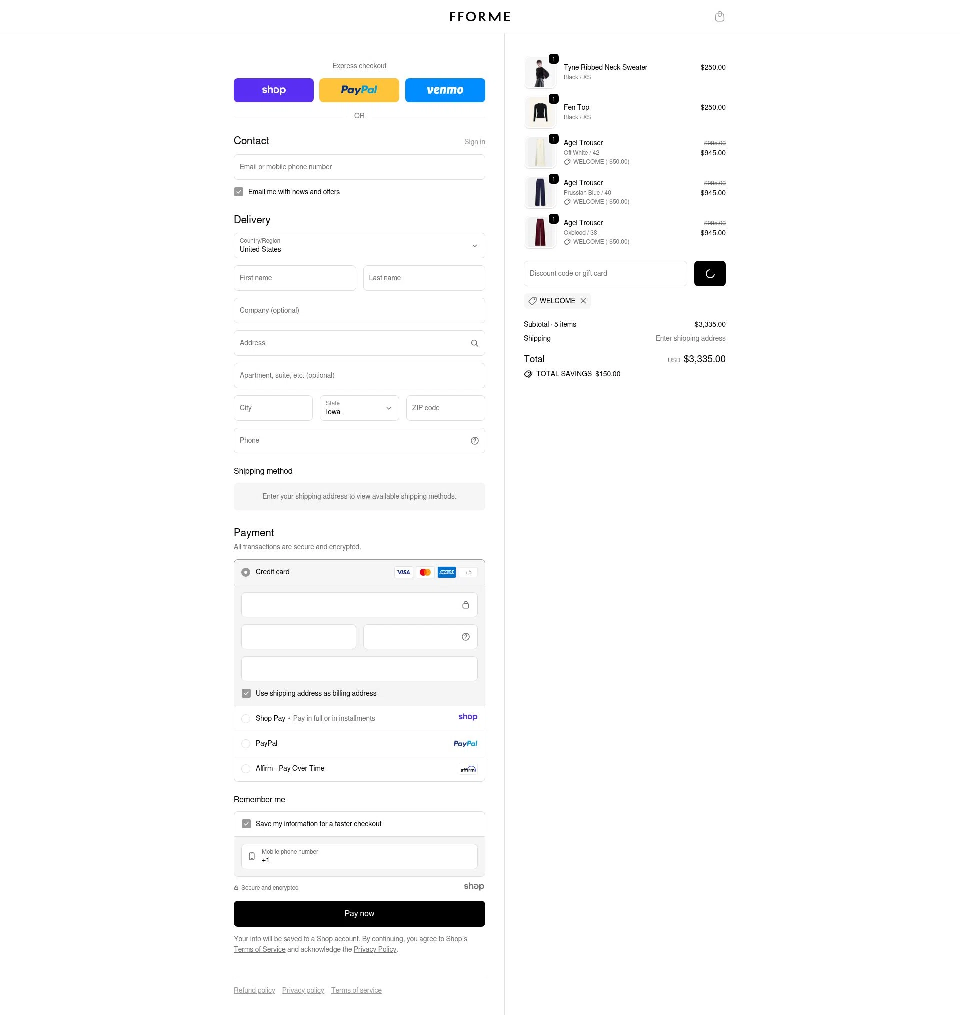 FFORME checkout page showing FFORME promo code box | Screenshot taken by SimplyCodes community member on Dec 29, 2025